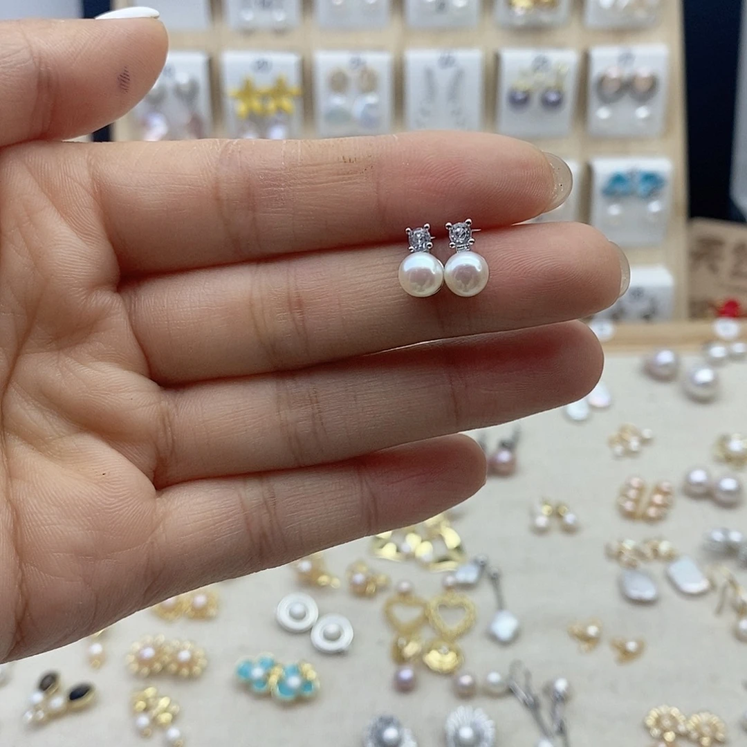 未镶嵌淡水珍珠耳饰