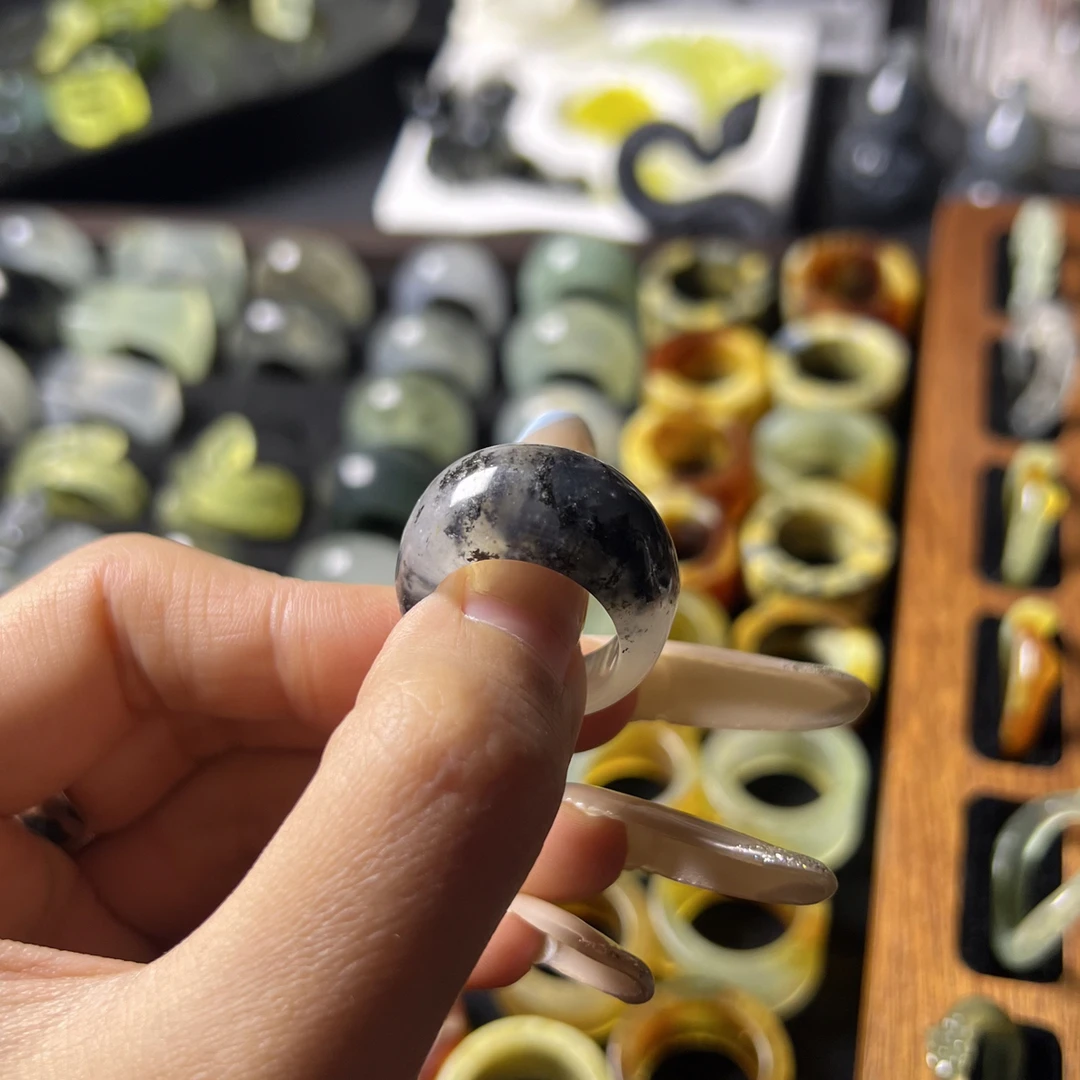 岫玉鹅头戒指17大加