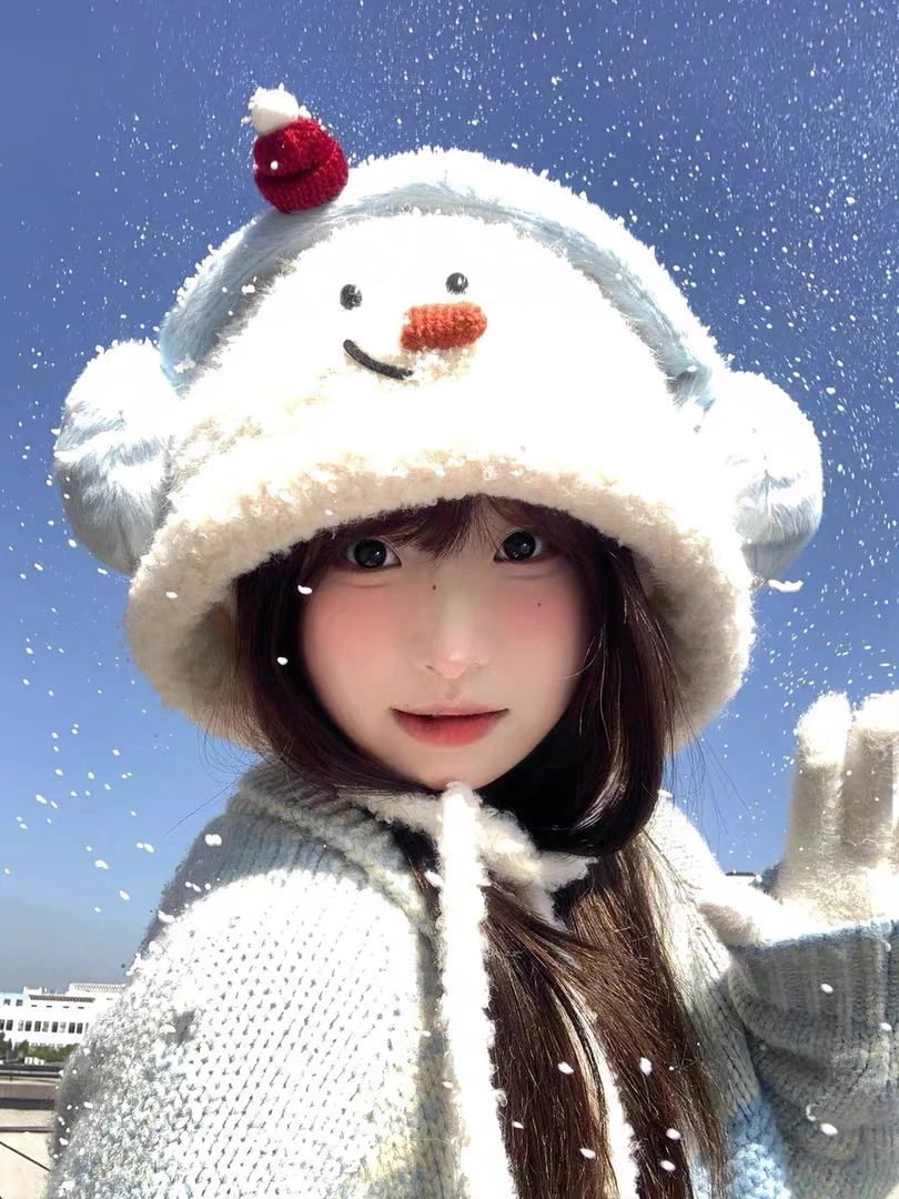 秋冬休闲风秋季保暖帽帽子冬天甜美可爱毛绒百搭冬季加厚防寒韩版