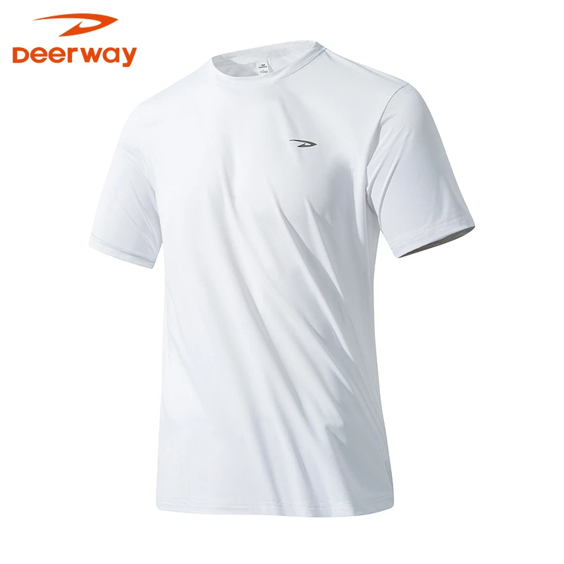 Deerway/德尔惠夏季户外透气跑步网孔速干男女短袖运动健身T恤
