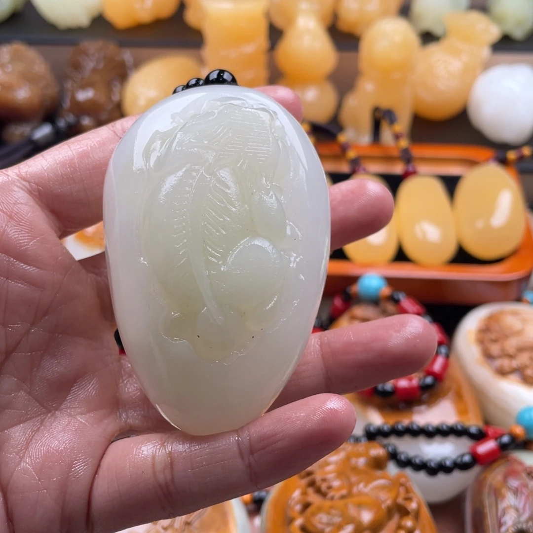 财***通石材天然古青石手把件