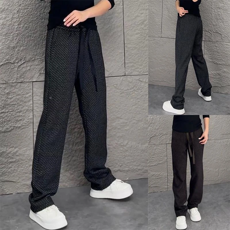 春季裤子男款时尚轻奢风潮流休闲裤百搭修身直筒裤宽松舒适卫裤男