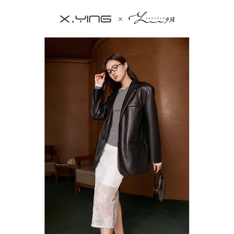 【大叔专享】P743050皮衣 香影皮衣西装外套春新款穿搭