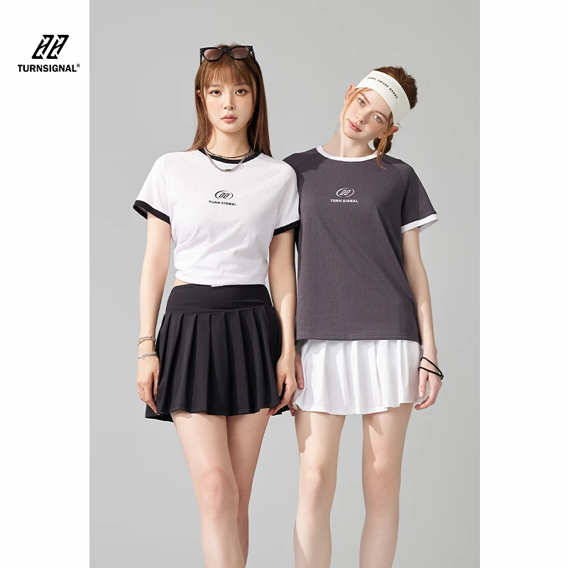 TurnSignal潮牌短袖T恤女夏季2024新款圆领宽松休闲半袖上衣