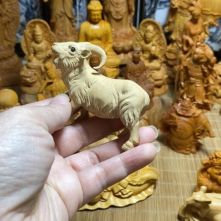 黄杨木羊小摆件小摆件
