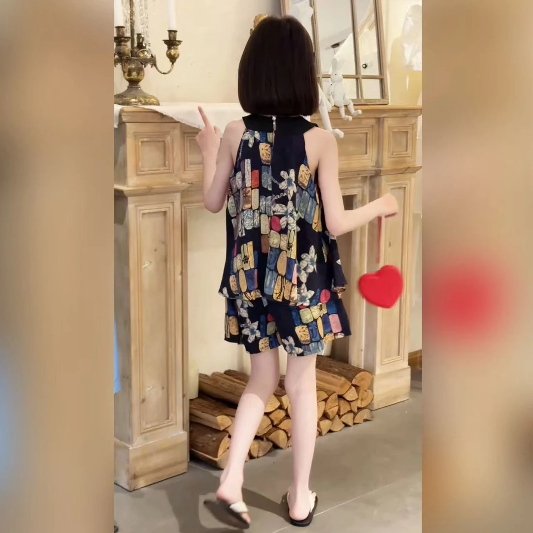 简约潮牌店铺儿童服装2025年新款衣服女童装夏装套装6-12岁高级感