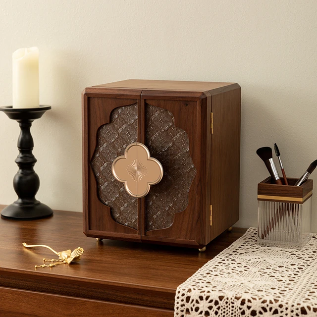 木质首饰盒收纳盒新中式大容量生日新婚礼物新年高档精致珠宝饰品