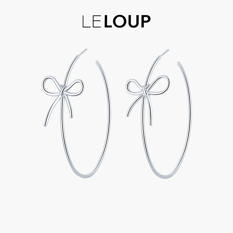 LELOUP 铜合金耳饰 复古简约小众高级感蝴蝶结大圈耳环女金属耳环