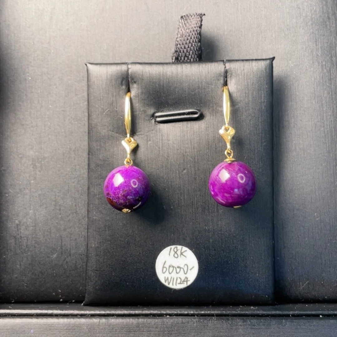 苏纪石（舒俱来）18K金镶嵌圆珠耳饰