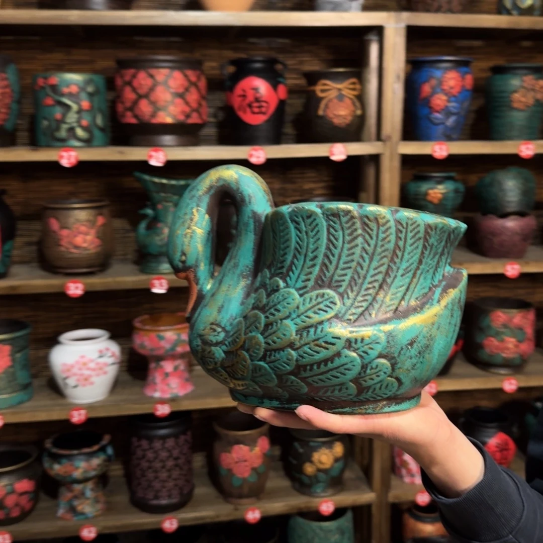 带孔高端浮雕花盆炸炸炸