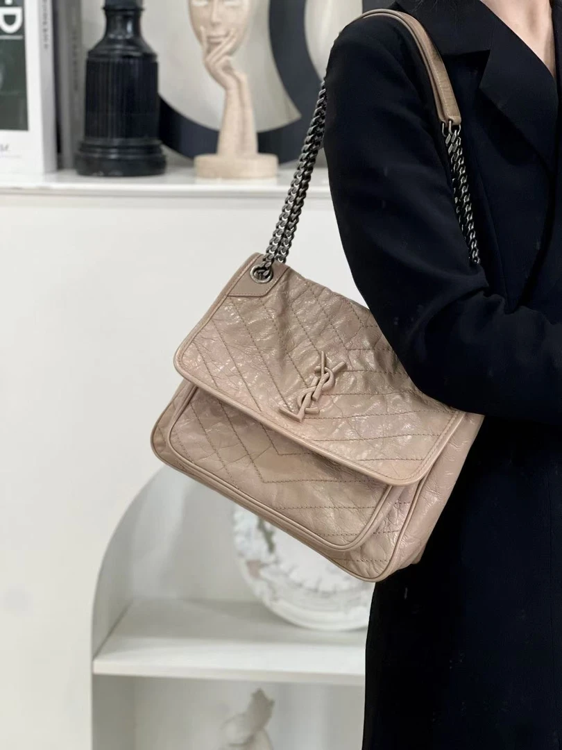 95新 YSL/圣罗兰 niki中号奶茶色经典款/甄选