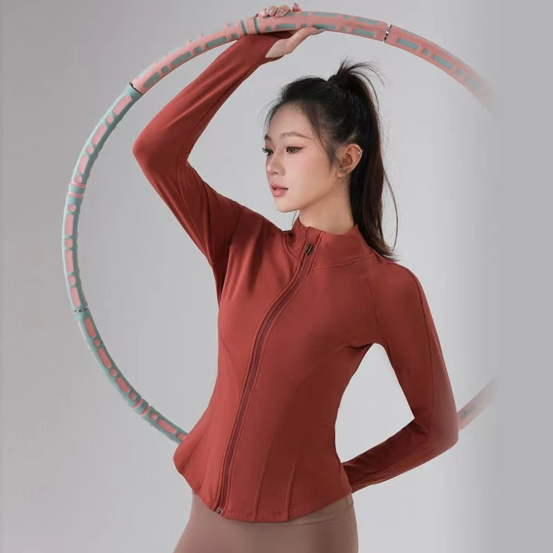 瑜伽外套女跑步运动骑行服加绒拉链长袖健身修身上衣大码