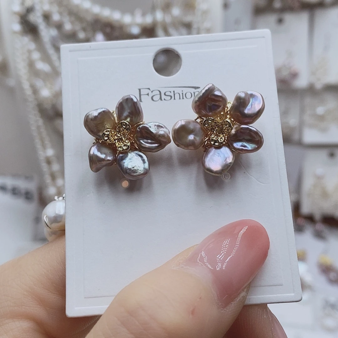 耳饰淡水珍珠银S925镶嵌