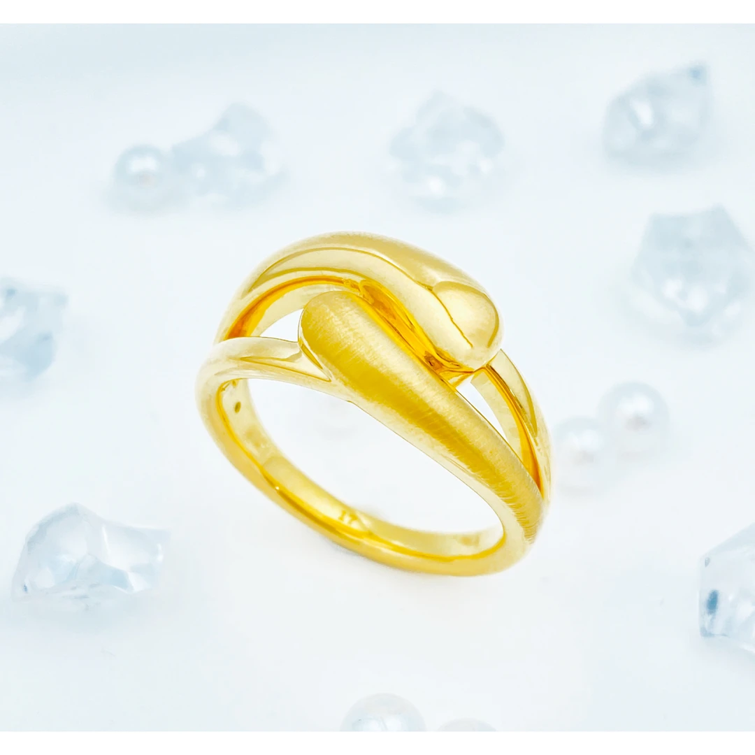 【国潮】足金999 环形水滴戒指 2.2 12圈口