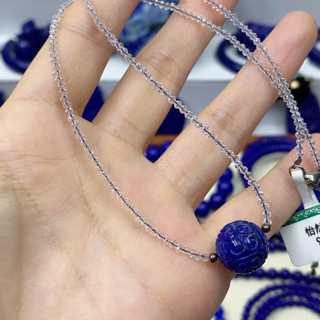 青金石未镶嵌颈饰