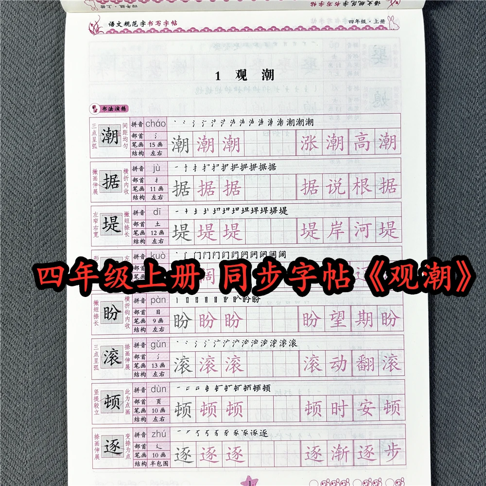 四年级上册语文同步字帖人教版语文规范字书写字帖四年级写字训练