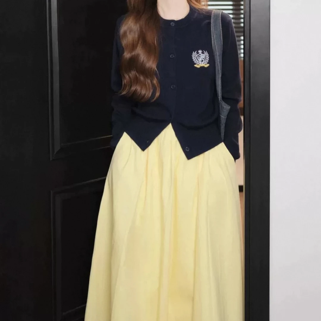 459505胖mm遮肉显瘦学院风减龄时尚盐系两件套装裙女