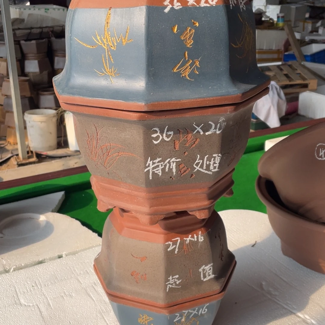 紫砂八角一组四只两套