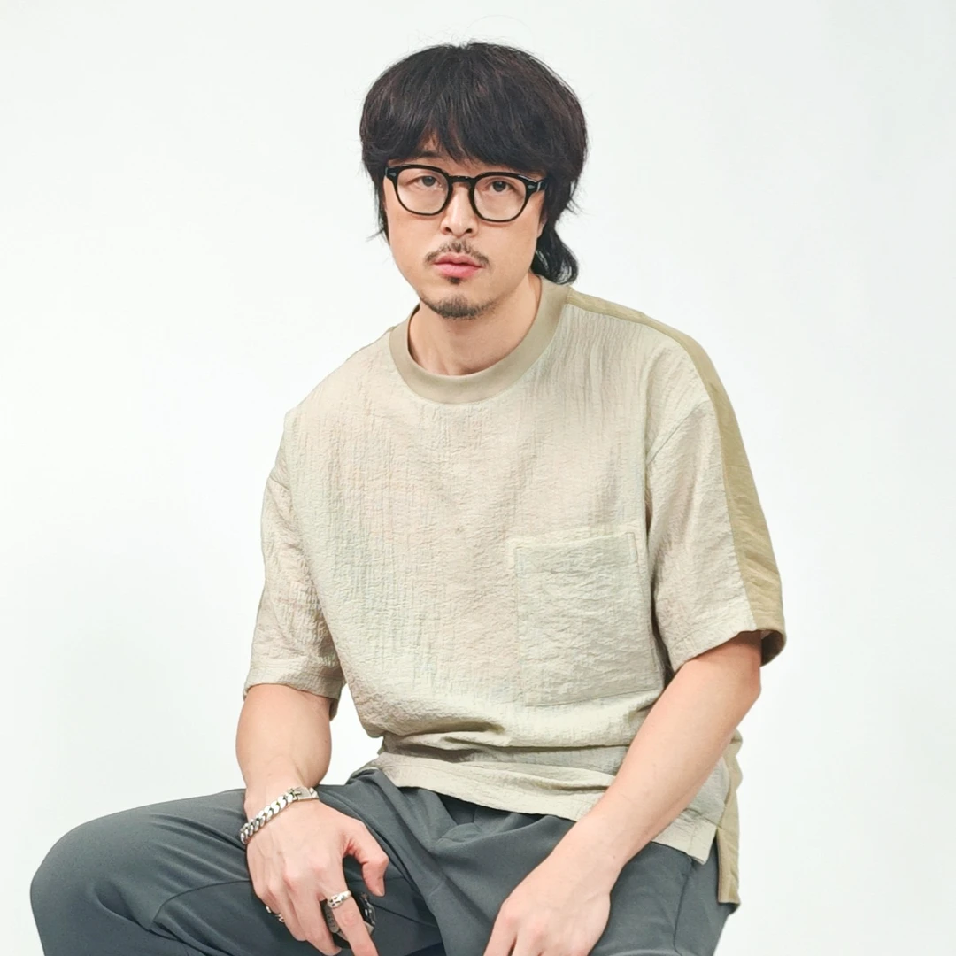 北纬三十度原创设计师夏季新中式禅意男装冰丝圆领宽松T恤25566