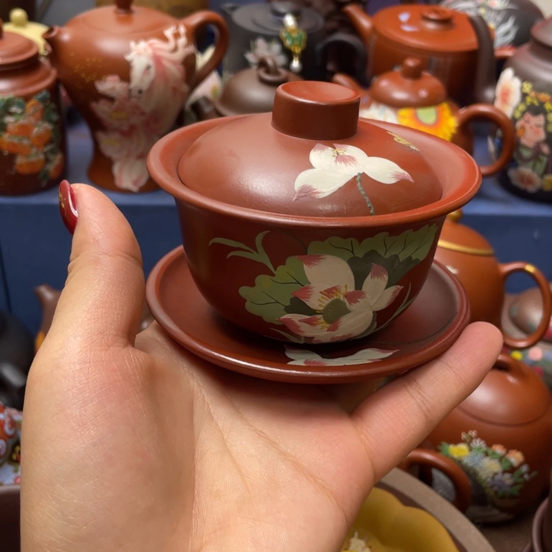 红泥茶杯紫砂主人杯130cc