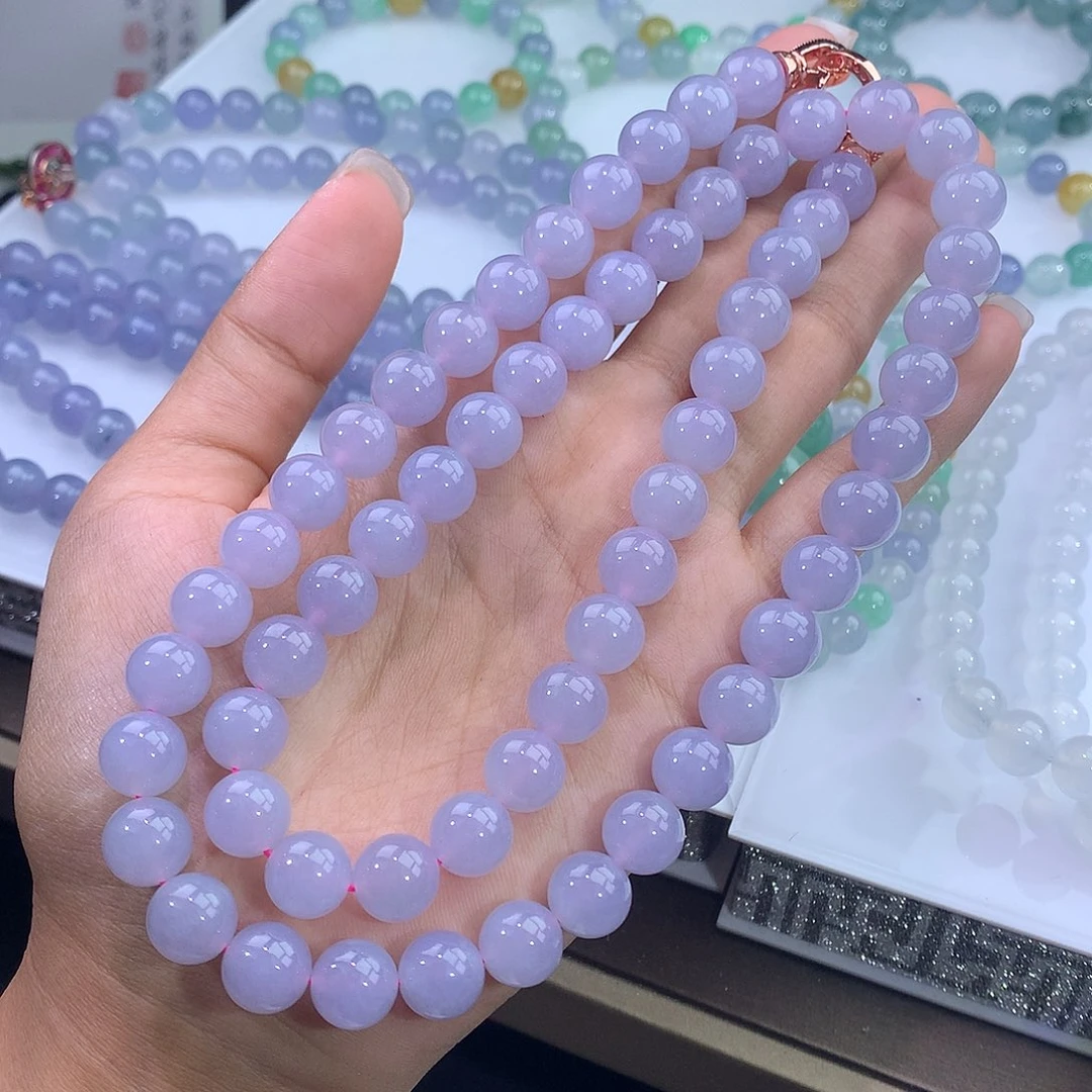 未镶嵌手链翡翠浅紫罗兰项链