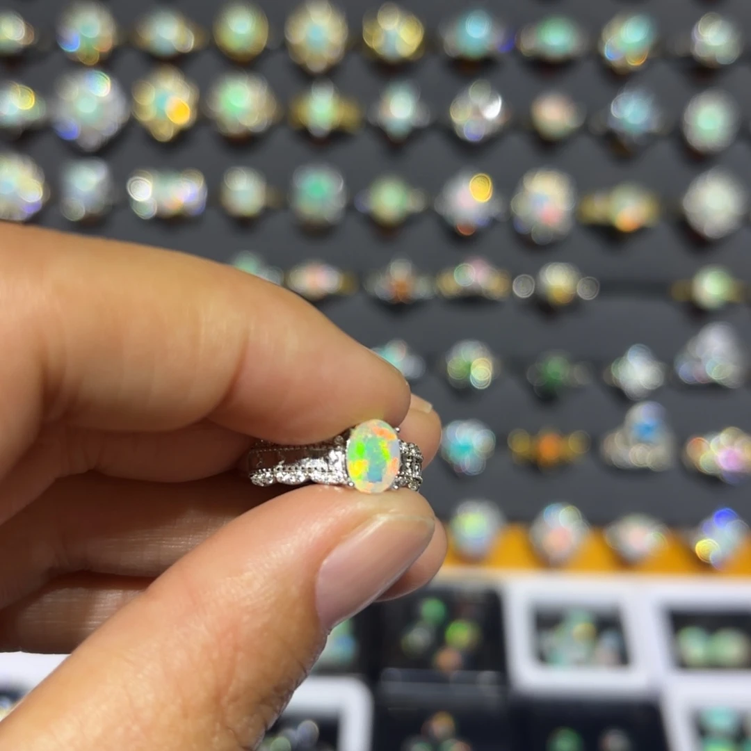 欧泊银S925镶嵌戒指