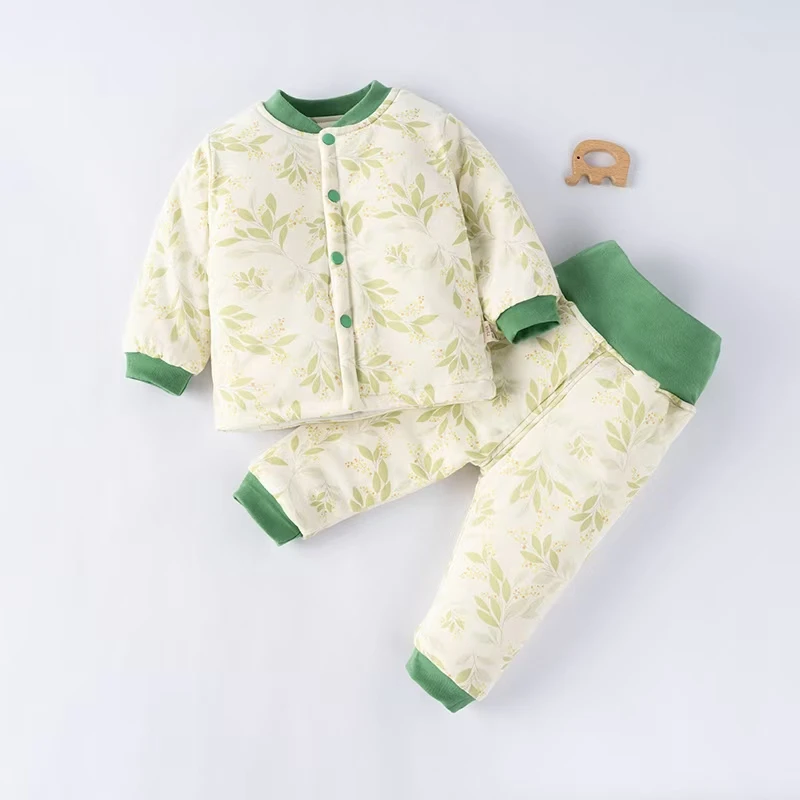 【冬季上新】120克棉服套装保暖高腰护肚男女宝宝时尚套装