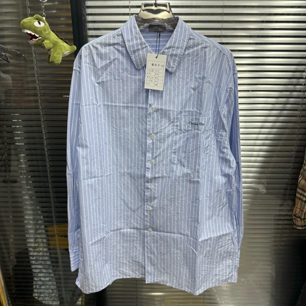 99新 DIOR/迪奥 条纹小logo衬衫/38码