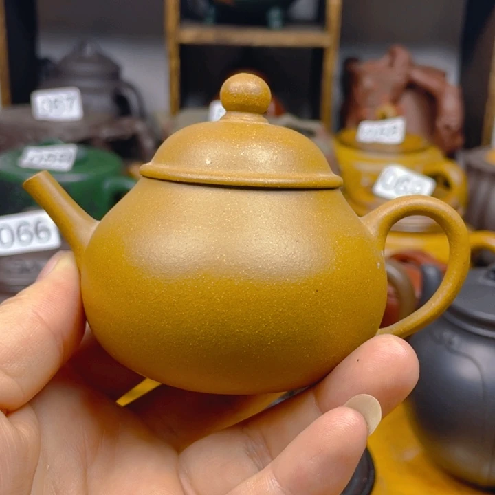 茶壶紫砂庭**室紫砂壶黄金段泥矮梨130cc