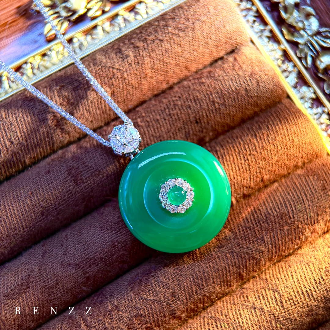 0595设计师款绿色圆盘项链