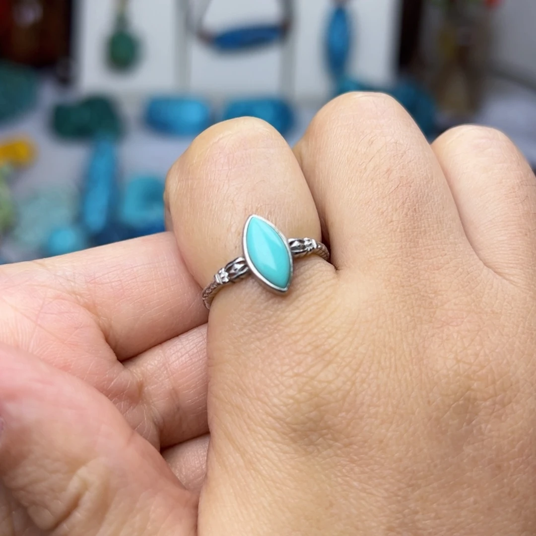 绿松石珠宝奇石银S925镶嵌