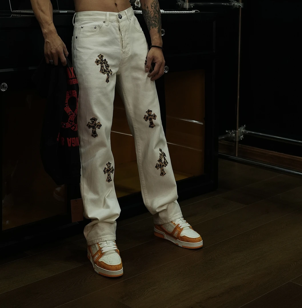 【壹楠】克家对角线.时尚直筒百搭牛仔裤-KLX-NZK66196