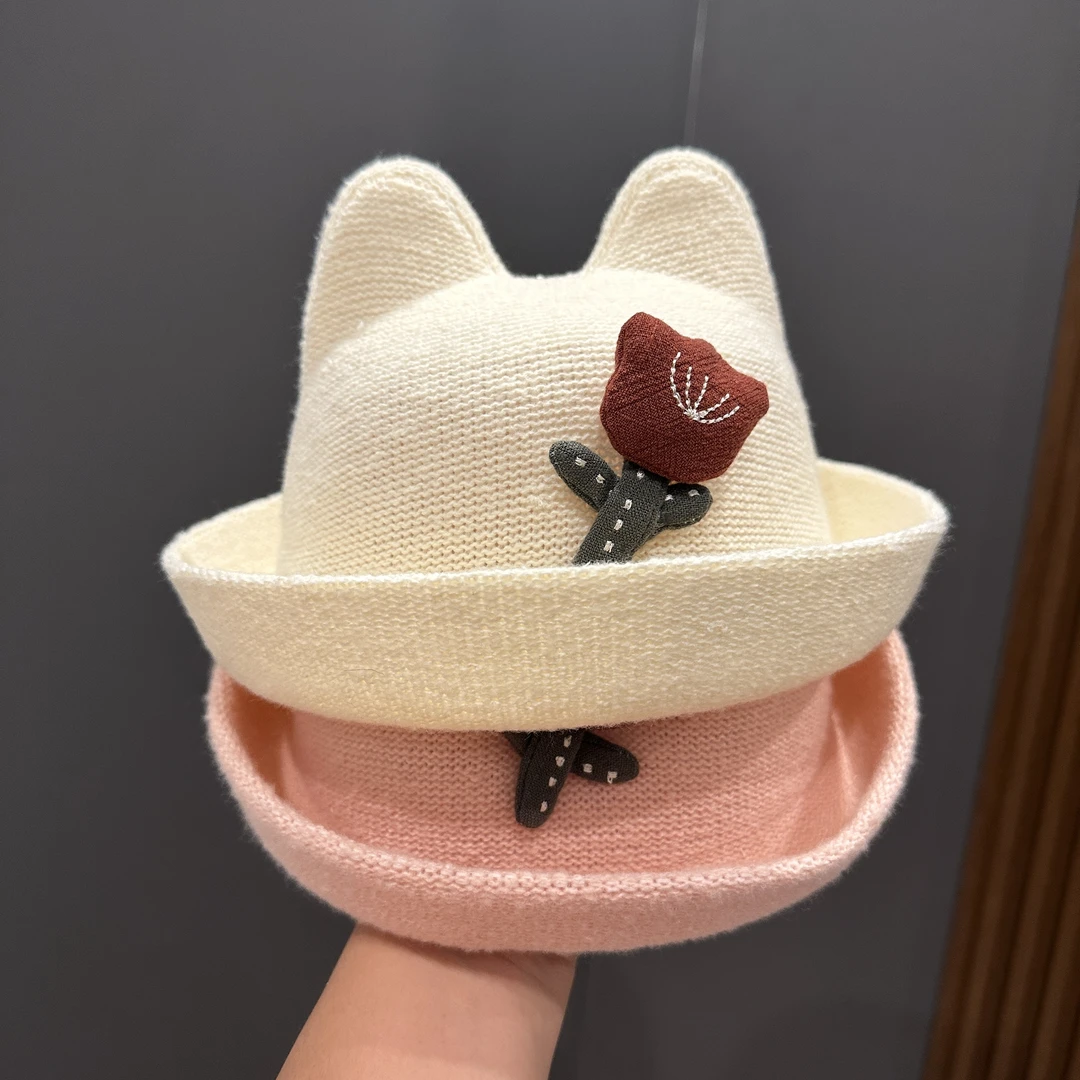 秋季儿童渔夫帽女秋款女童宝宝帽子秋冬可爱超萌女宝婴儿盆帽冬潮