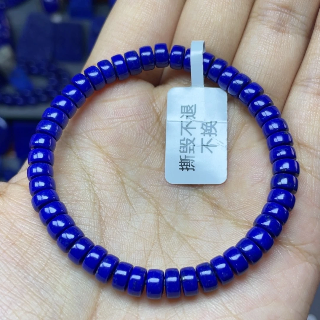 青金石未镶嵌6×3mm直切药片手串