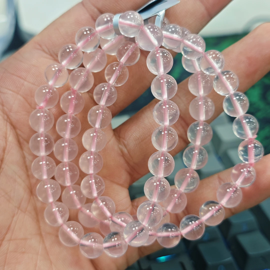 【书记甄选】天然星光粉水晶单圈手链 多样性发一件 约8mm GD143