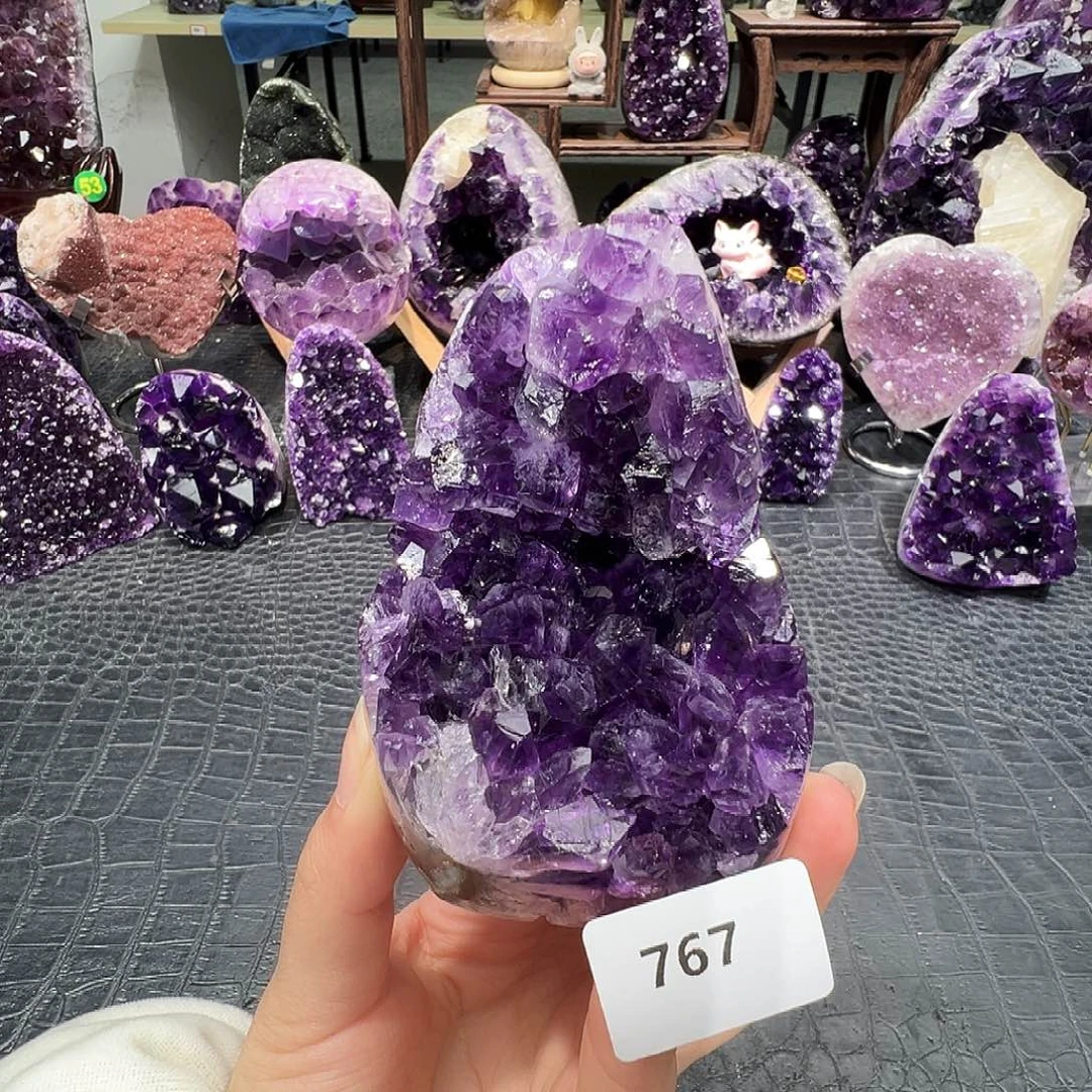 未镶嵌紫晶珠宝半成品