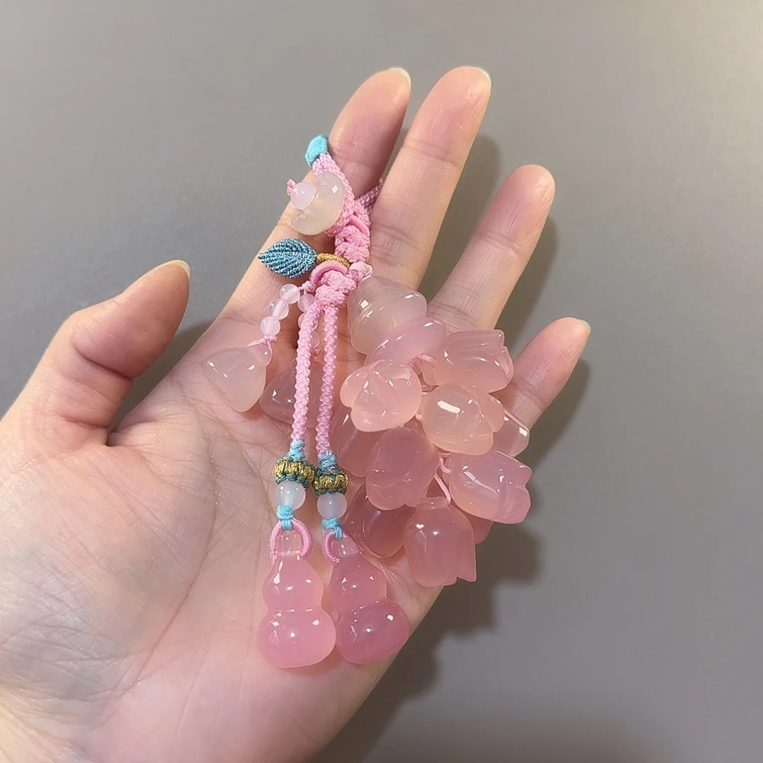 玛瑙/玉髓未镶嵌钥匙挂件