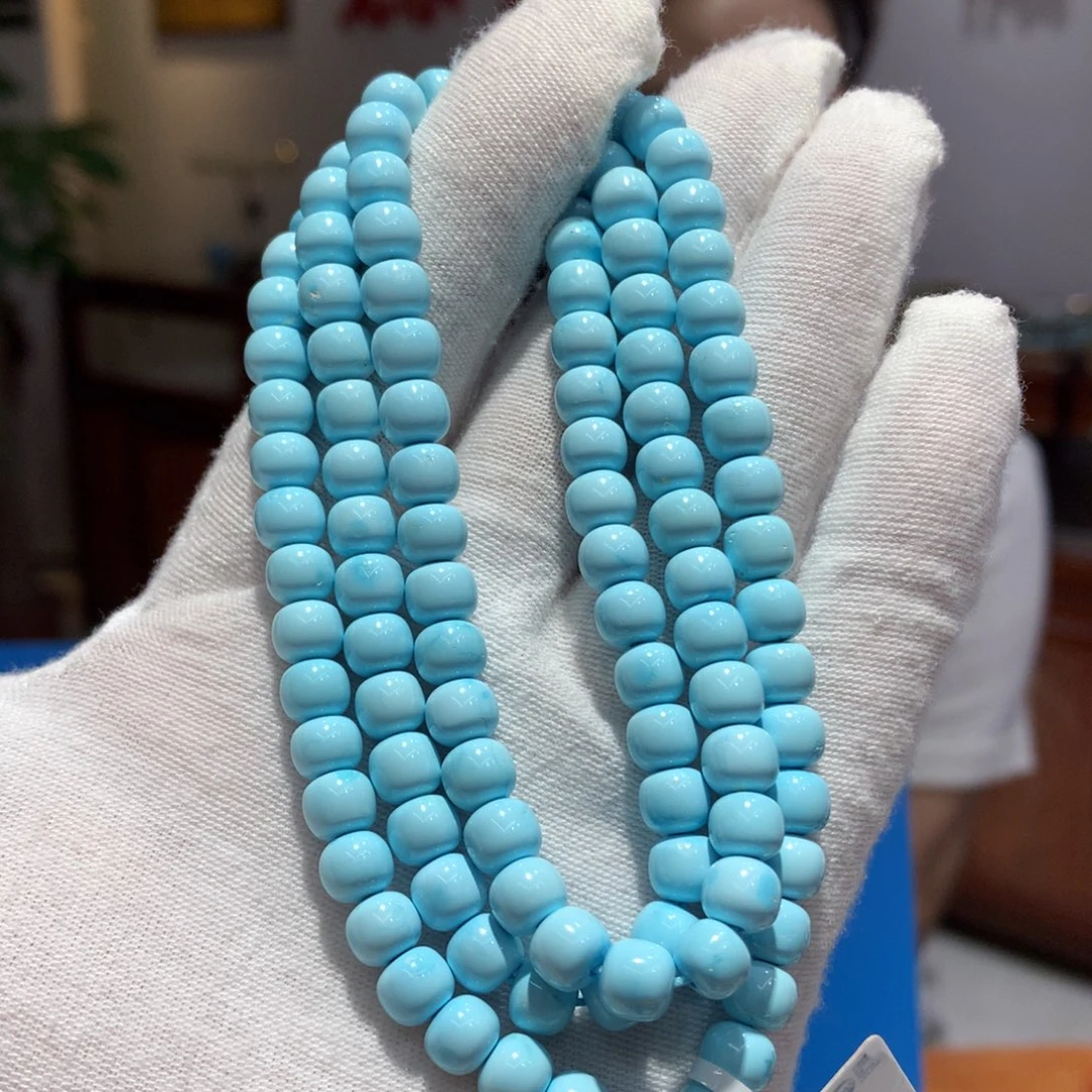 绿松石未镶嵌长链拍*玩