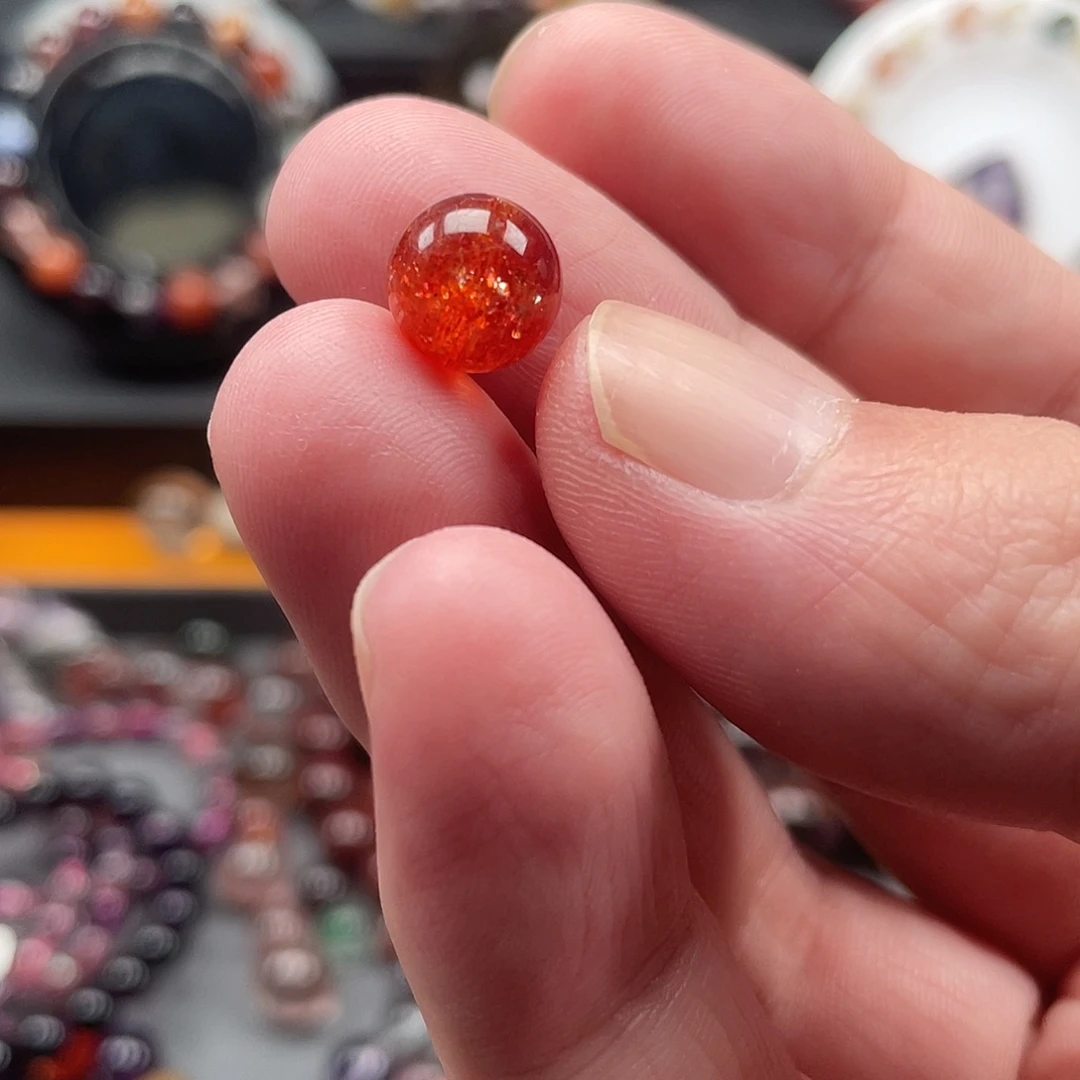 O***。未镶嵌日光石金太阳单珠9.8mm左右