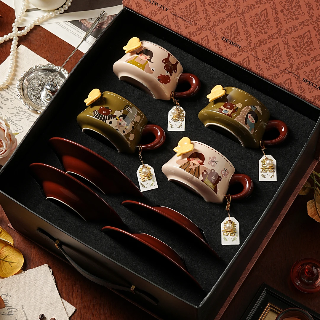 陶瓷咖啡杯碟子高档精致生日订新婚礼物套装七夕礼盒小众高级感