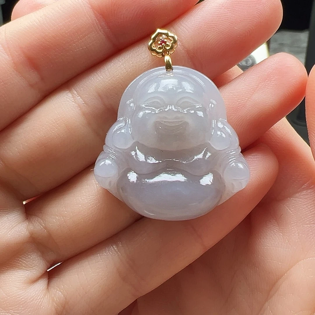 和田玉颈饰18K金镶嵌