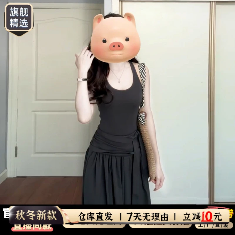 御姐轻熟小众灰色吊带连衣裙子女装夏季2025新款长裙今年流行爆款