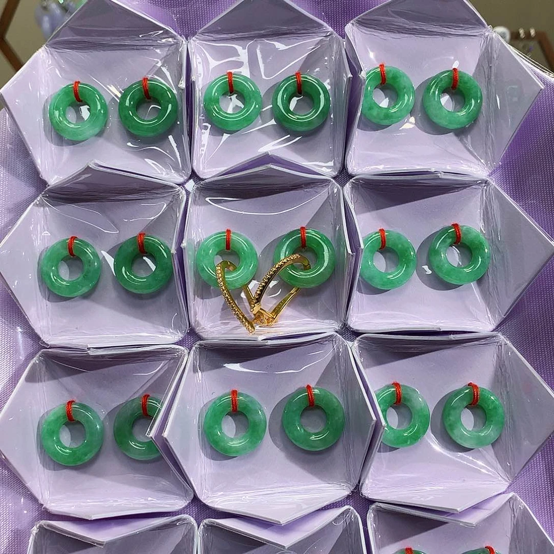 银S925镶嵌翡翠耳饰多样性发货一对