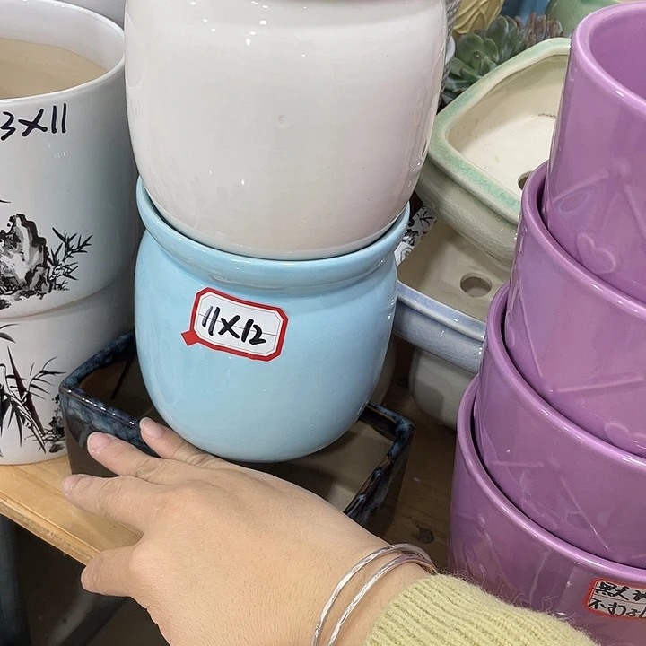 红陶陶瓷花盆满12米包邮