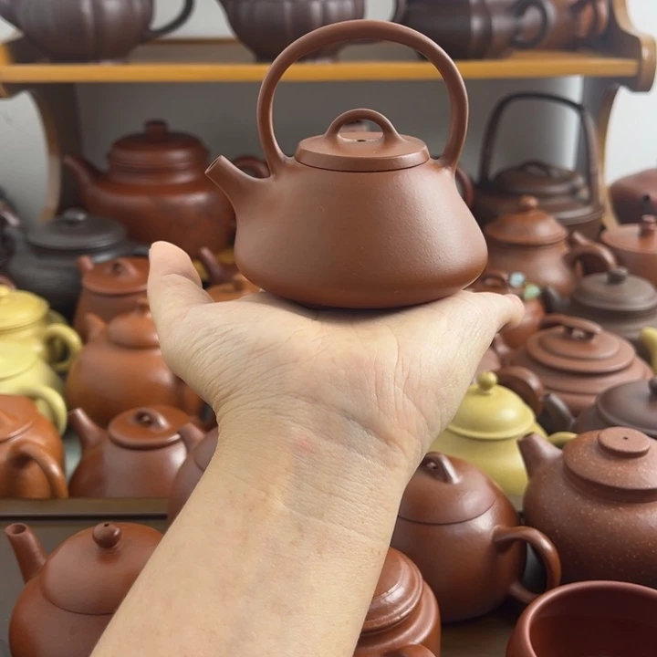 茶壶紫砂100cc朱泥半手微瑕