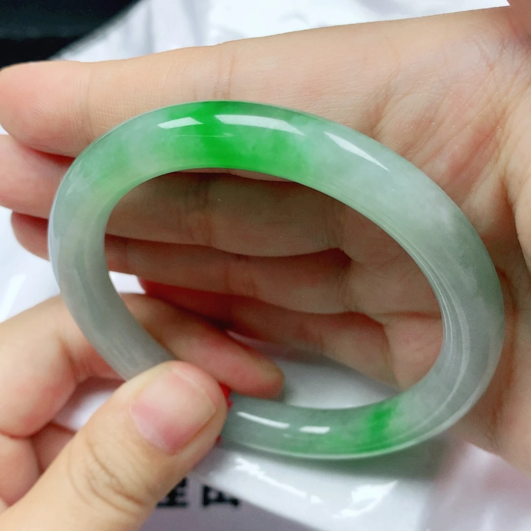 未镶嵌手镯翡翠圆条圈口5354