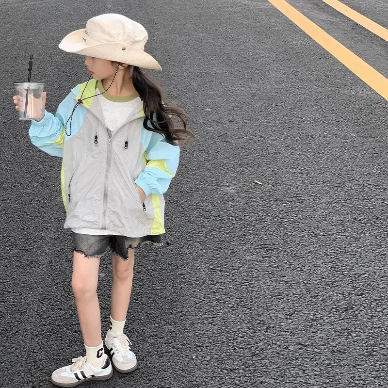 女童防晒衣2025夏季新款中大童防晒衣外套夏季女孩透气防晒服薄款
