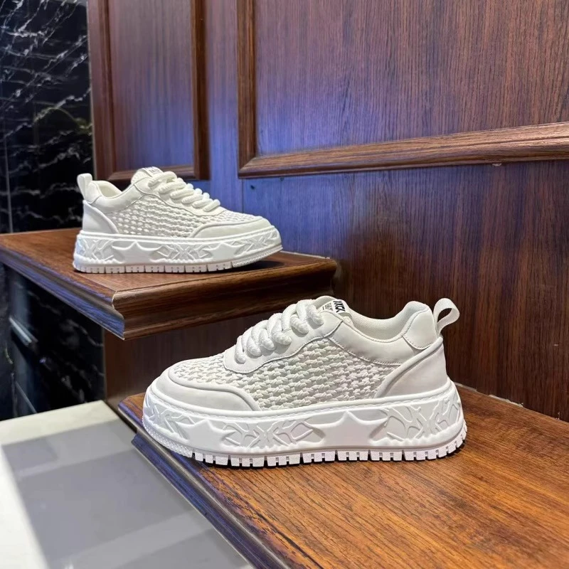 韩版男鞋2025新款夏季网面透气运动休闲小白鞋百搭潮流镂空板鞋子