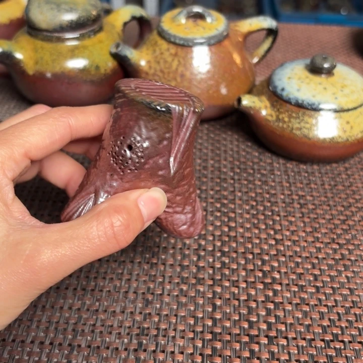 茶壶紫砂红色盖只