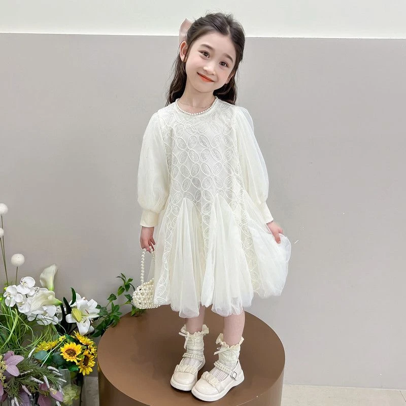 女童连衣裙春装2025新款宝宝长袖公主裙洋气儿童鱼尾裙韩版生日裙